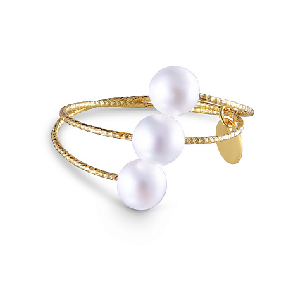 Кольцо из желтого золота с жемчугом