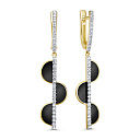 Серьги с английским замком из желтого золота с бриллиантами