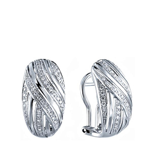 Серьги из белого золота с бриллиантами