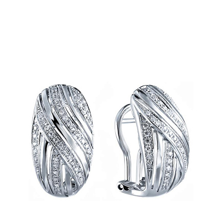 Серьги из белого золота с бриллиантами