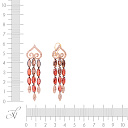 Серьги из красного золота с бриллиантами, гранатами