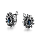 Серьги с английским замком из белого золота с бриллиантами