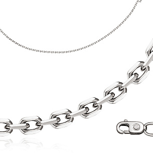 Цепь автомат из серебра, плетение якорное