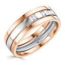 Кольцо обручальное из комбинированного золота