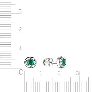 Пусеты из белого золота с изумрудами