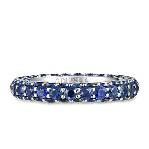 Кольцо из белого золота с сапфирами