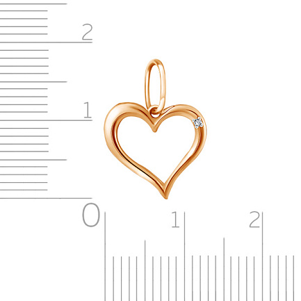 Подвеска из красного золота с бриллиантом