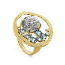 Кольцо из серебра с кварцем, фианитом