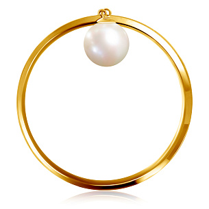 Кольцо из желтого золота с жемчугом