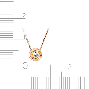 Колье из красного золота с бриллиантом