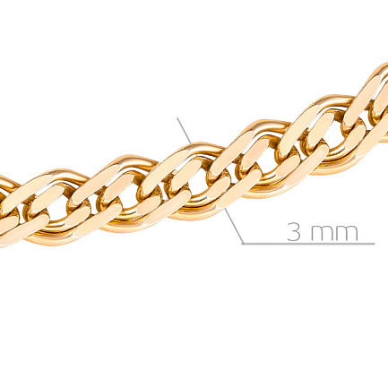 Цепь автомат из серебра с позолотой, плетение нонна