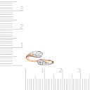 Кольцо из красного золота с фианитом