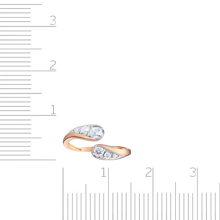 Кольцо из красного золота с фианитом