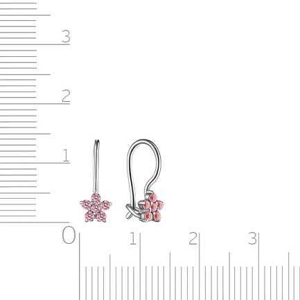 Серьги с французским замком из серебра с фианитом