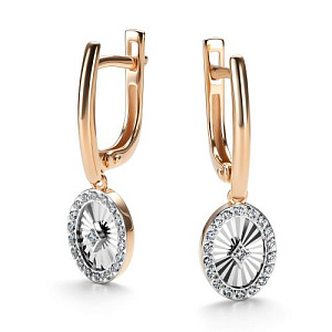 Серьги с английским замком из красного золота