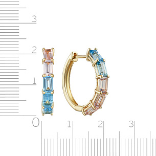 Конго из желтого золота с топазами, морганитами