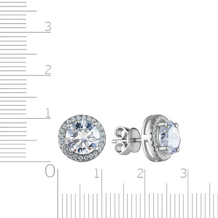 Серьги из серебра с фианитом