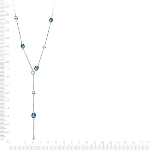 Колье из белого золота с топазом, плетение якорное
