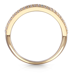 Кольцо из желтого золота с бриллиантами и изумрудами