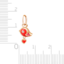 Подвеска из красного золота с фианитом, эмалью