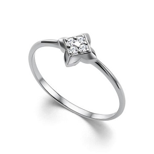 Кольцо из белого золота с бриллиантом