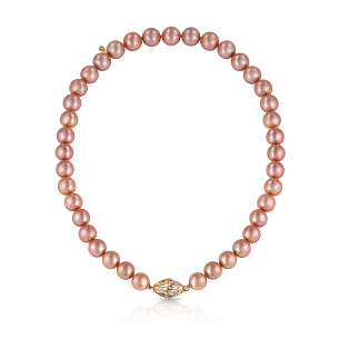 Колье из розового золота с сапфирами и жемчугами