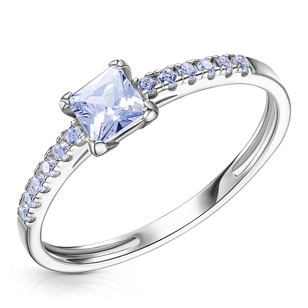 Кольцо из серебра с фианитом