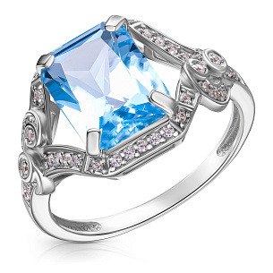 Кольцо из белого золота с топазом