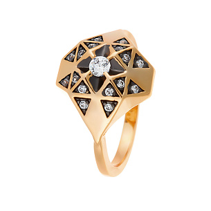 Кольцо из серебра с фианитами