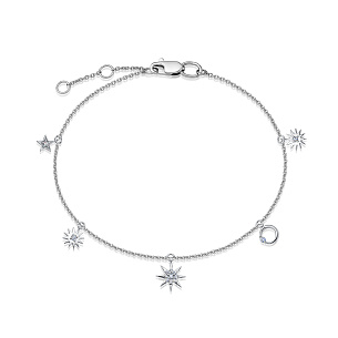 Браслет из белого золота с бриллиантом