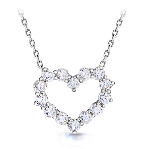 Колье из белого золота с бриллиантами, плетение якорное