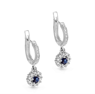 Серьги с английским замком из белого золота