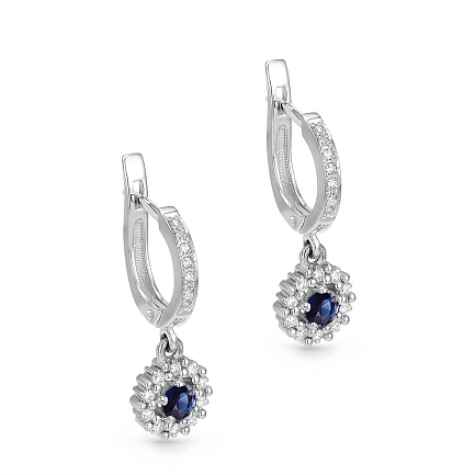 Серьги с английским замком из белого золота