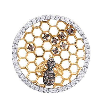 Подвеска из желтого золота с бриллиантами