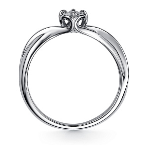 Кольцо из серебра с бриллиантом