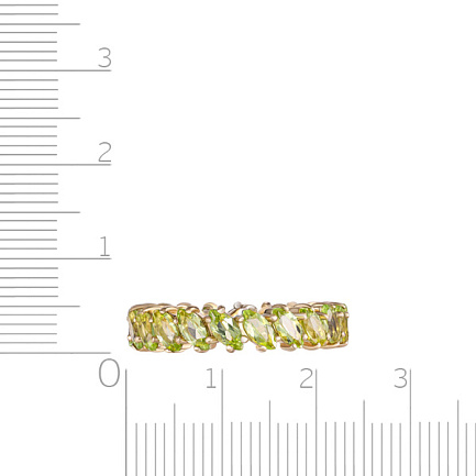 Кольцо из желтого золота с хризолитом