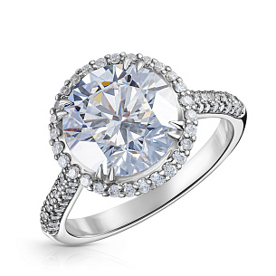 Кольцо из белого золота с бриллиантом