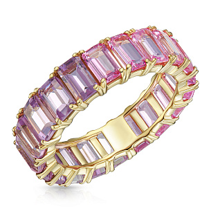 Кольцо из желтого золота с сапфирами