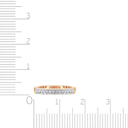 Кольцо обручальное из красного золота с бриллиантами