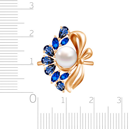 Кольцо из красного золота с жемчугом