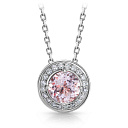 Колье из белого золота с бриллиантами, морганитом, плетение якорное