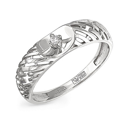 Кольцо из белого золота с бриллиантом