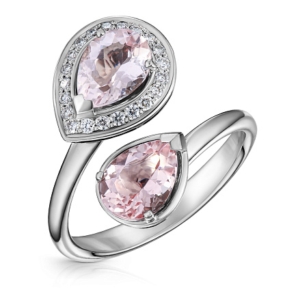 Кольцо из белого золота с бриллиантами