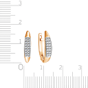 Серьги из красного золота с фианитом