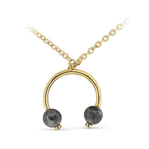 Колье из серебра с лабрадоритами