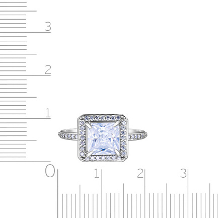 Кольцо из серебра с фианитом