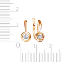 Серьги с английским замком из красного золота с бриллиантами