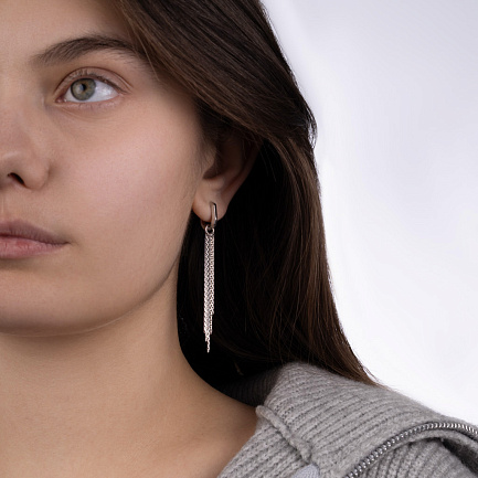 Серьги с английским замком из серебра