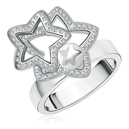 Кольцо из серебра с фианитом