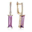 Серьги с английским замком из желтого золота с бриллиантами